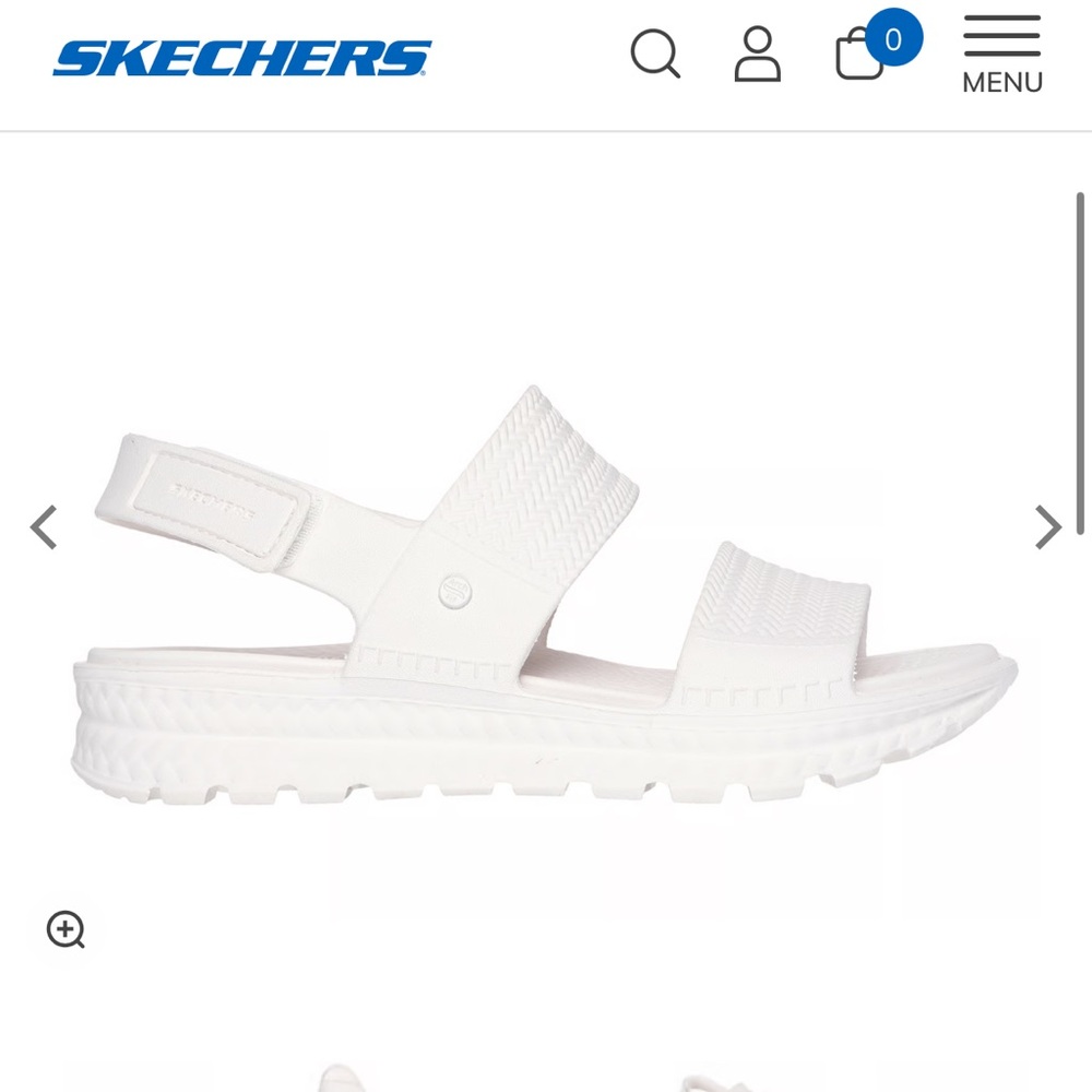 Skechers Women's Foamies Arch Fit White Dual-Strap Sandals SZ 7 New
